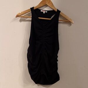 Sundry Black Ruched Tank Top